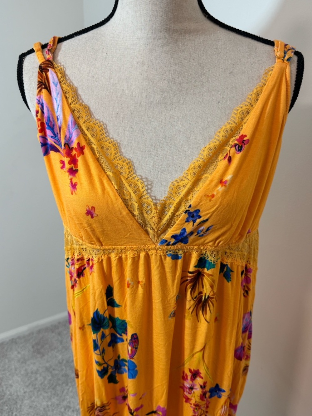 Soma Cool Nights Soft Support Chemise Lace Trim Floral Tropical XL 16-18 - Picture 7 of 15